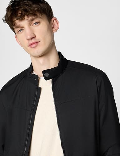 Michael Kors Men's Nylon Racer Jacket, Black, M