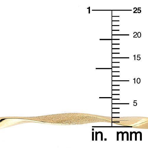 14k Yellow Gold Sandblast and High Polish Twisted Bangle Bracelet