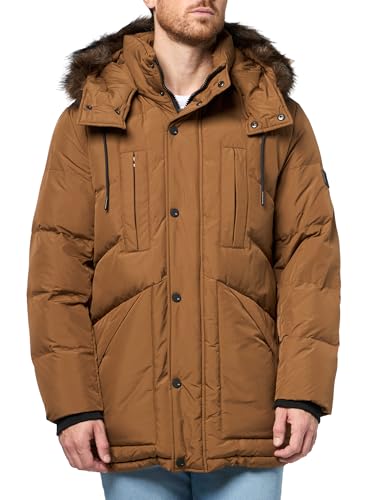 Andrew Marc Men's Outerwear Down Puffer Jacket, Sepia, Large