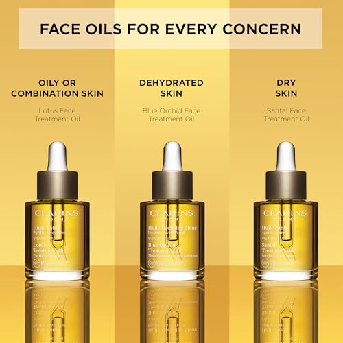 Clarins Blue Orchid Face Oil Treatment | Skin is Immediately Hydrated*, Revitalized and Toned | Restores Radiance | Visibly Minimizes Fine Lines | 100% Natural Plant Extracts | Dry Skin Type