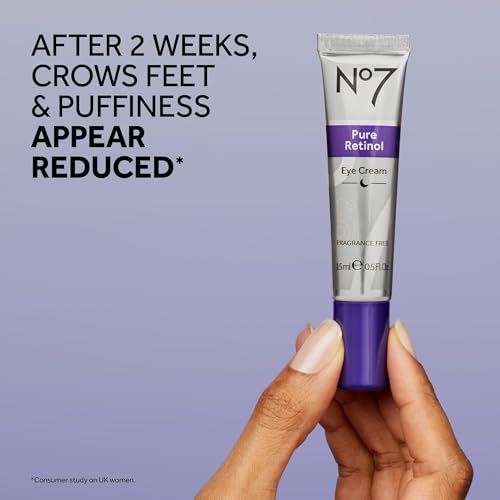 No7 Pure Retinol Under Eye Cream with 0.5% Retinol, 0.5 Oz