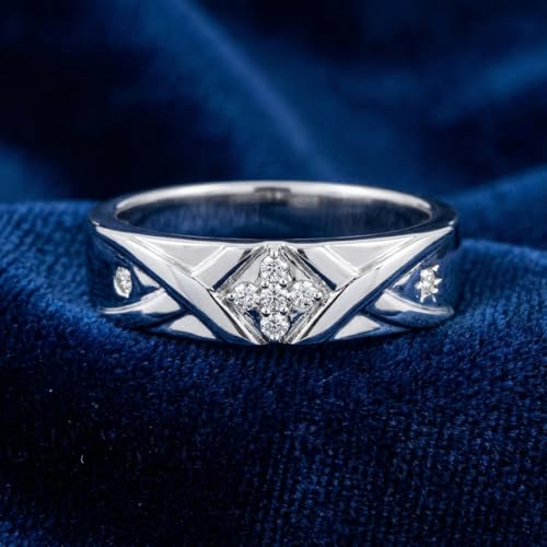 P3 POMPEII3 Pompeii Mens Diamond Cross Ring 14K White Gold - Size 6