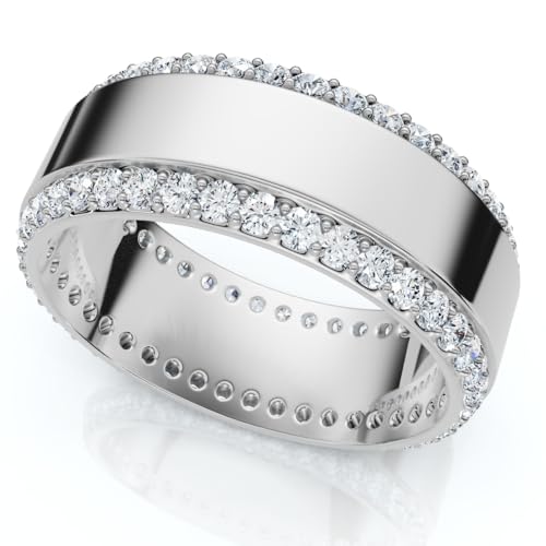 P3 POMPEII3 Pompeii Men's 1Ct Diamond Wedding Ring 8MM 14k Gold Polished Band Lab Grown (F/G,VS1-VS2)