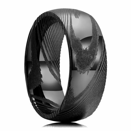 King Will Men Damascus Steel Wedding Band Size 10