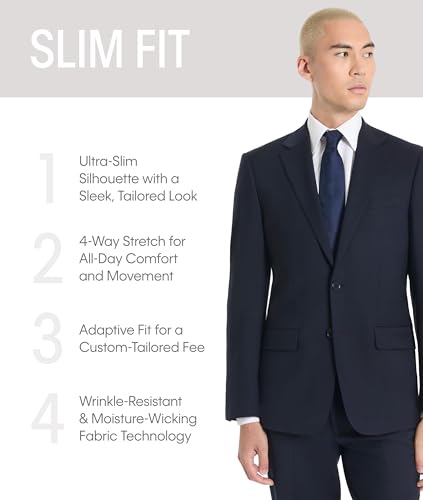 Calvin Klein Slim Fit Suit Separate Jacket, Navy, 38 Regular