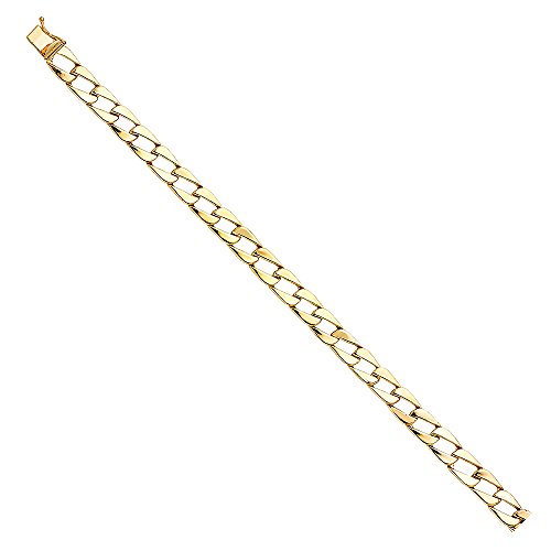 14k REAL Yellow Gold Men's Cuban Link Bracelet - 8"