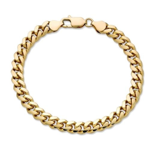SHOP WGS 4.5MM 14K Solid Gold Miami Cuban Curb Bracelet for Women & Men