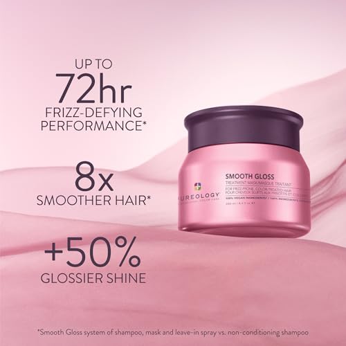 Pureology Smooth Gloss Treatment Mask – For Frizzy Hair, 8.5 fl oz