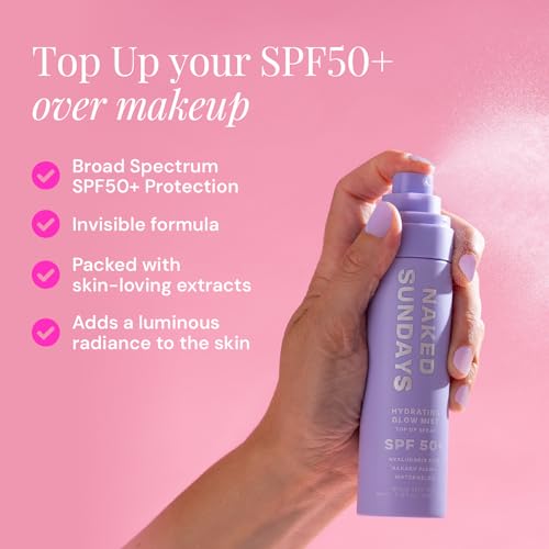 Naked Sundays SPF 50 Hydrating Glow Sunscreen Mist for Face, 75ml