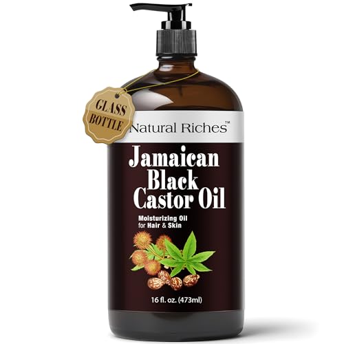Jamaican Black Castor Oil 16 Fl Oz Glass Bottle Hair Growth Oil
