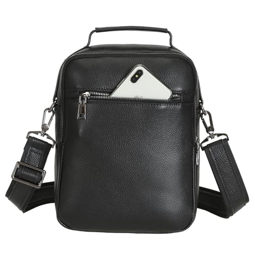 Polare Italian Cowhide Leather Messenger Bag Waterproof Chest Shoulder Crossbody Bag Casual Sling Business Handbag for Men