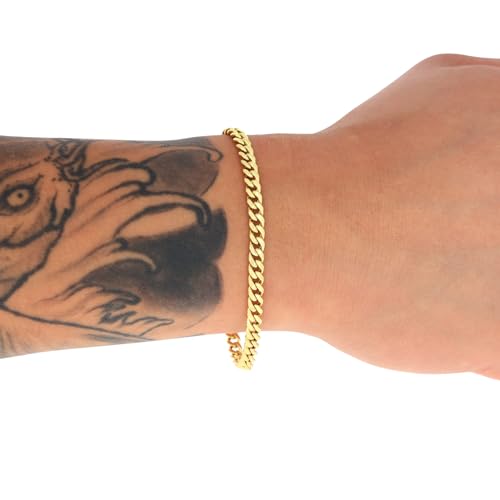Nuragold 14k Real Yellow Gold Miami Cuban Link 4.5mm Chain Italian Bracelet - 8.5"