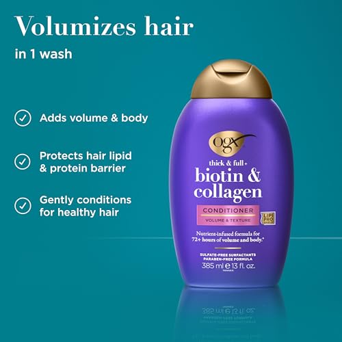 OGX Thick & Full + Biotin & Collagen Volumizing Conditioner, 13 fl oz