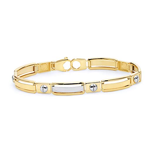 14k REAL Two Tone Gold Men's Bracelet - 8"