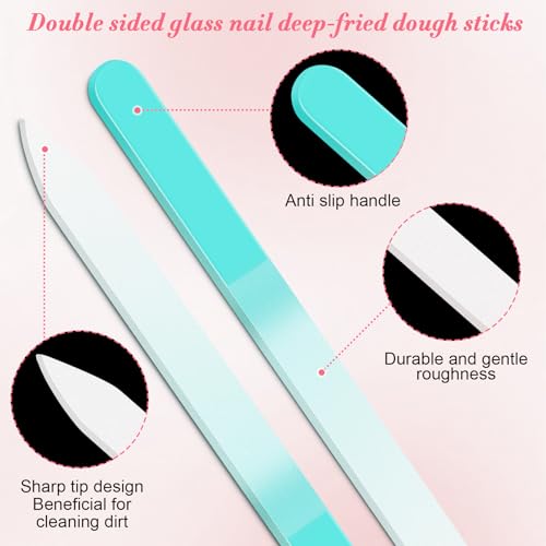 NICEMOVIC 6 Pack Glass Nail File, Stocking Stuffers for Teen Girls Women