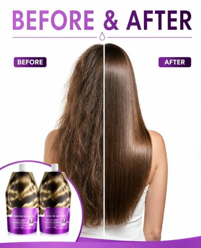 Badhare [2-Pack] Hydrolyzed Keratin Hair Mask - Intensive Deep Conditioner for Dry Damaged Hair - Professional Repair & Frizz Control - 2 x 12.3 oz (350g) Squeeze Pouches - Sulfate Free, Color Safe