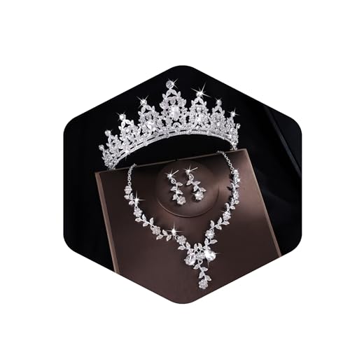 Kamirola Silver Tiaras and Crowns for Women,Tiaras Earrings Necklace