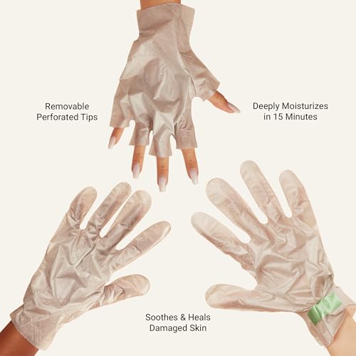 VOESH Collagen Gloves Trio, Vegan Hand Masks, 1 Pack of 3 pairs, Moisturizing Hand Mask, Lotion Gloves, Hydrating Gloves, Hand Care, Spa Manicure Gloves, Dry Hand Treatment