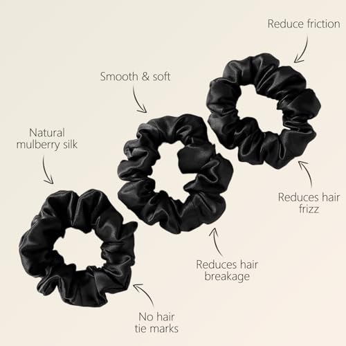 ZIMASILK 100% Pure Mulberry Silk Hair Scrunchies for Women