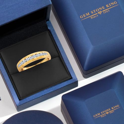 Gem Stone King Lab Grown Diamond Satin Finish Ring For Men (Size 11)