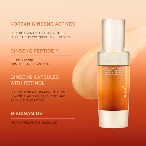 Sulwhasoo Concentrated Ginseng Rejuvenating Serum Set | Korean Ginseng-Powered Skincare 4-piece Anti-Aging Gift Set | Strengthens Skin Barrier | Visibly Improves Wrinkles | Includes Full-size Serum