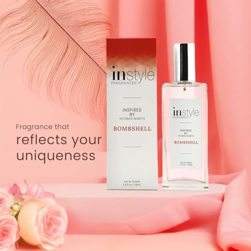 Instyle Fragrances, Inspired by Victoria's Secret's Bombshell, Women’s Eau de Toilette, CLEAN, Vegan, Paraben-Free, Never Tested on Animals, 3.4 Fluid Ounces