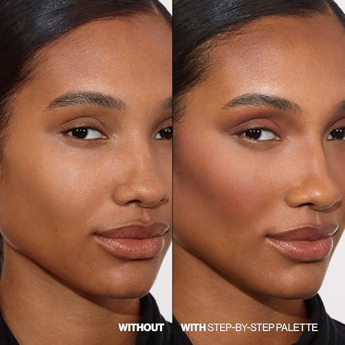 Smashbox Step-By-Step Contour Palette | Sculpt + Glow All-In-One Contour Kit with Blendable + Buildable Formulas, Medium/Deep, 0.3 Ounce