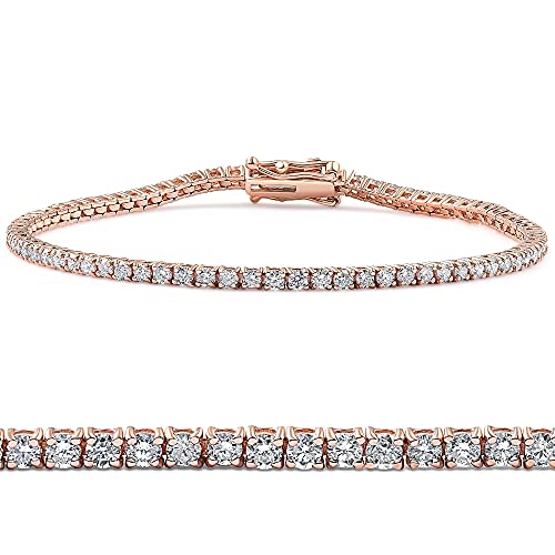 Pompeii 3-10 Ct Natural Diamond Tennis Bracelet in 14k White, Yellow, or Rose Gold
