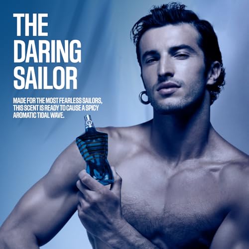 Jean Paul Gaultier Le Male In Blue Eau de Parfum for Men - Long Lasting Spicy Aromatic Men's Cologne with Blue Lavender, Anise & Benzoin - Limited Edition Designer Spray, 4.2 oz