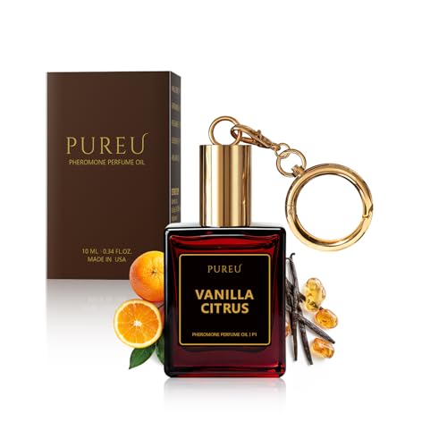 PUREU Pheromone Perfume for Women Roll On Vanilla Citrus Long Lasting Travel Size Vanilla Perfume Pheromones Oil for Women Fragrance Eau De Parfum, 0.34 Fl Oz/10ml, Made in USA