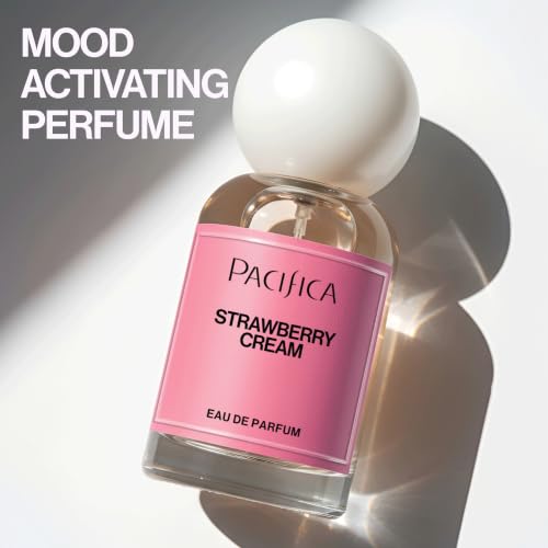 Pacifica Strawberry Cream Perfume for Women – Fruity Floral Eau de Parfum Spray with Strawberry, Vanilla, Jasmine & Sandalwood Notes, Long Lasting, Clean Beauty, 1 fl oz