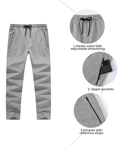 BGOWATU Men's Tracksuits 2 Piece Running Sports Sweatsuits For Men Full Zip Athletic Jackets and Pants Outfits Light Gray 2X