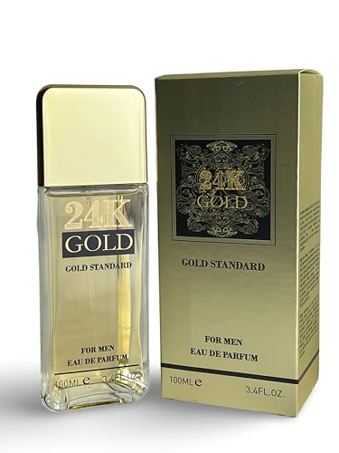 United Scents 24K GOLD Eau de Parfum for Men, 3.4 Fl Oz, Notes: Blood Orange, Grapefruit, Mint