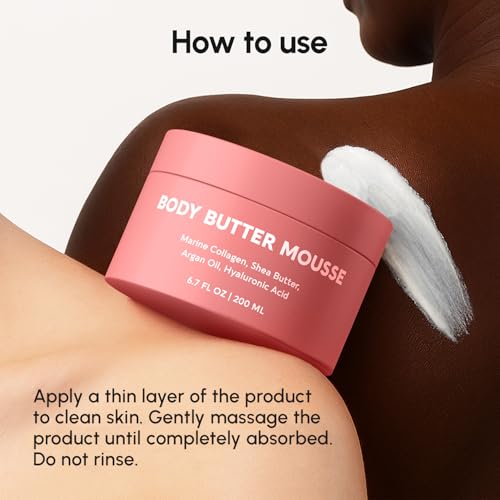 MAREE Body Butter Cream – Whipped Body Butter for Women Smell Good – Ayurvedic Skin Care – Body Moisturizer for Dry Skin – Vanilla Shea Butter Cream for Women & Men with Marine Collagen & Argan Oil