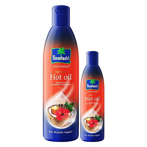 Parachute Advansed Ayurvedic Hot Oil| Warming Coconut Hair Oil with 5 Ayurvedic Ingredients | 13.5 Fl oz + 3 Fl oz