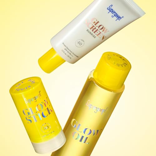 Supergoop! Glow Stick, .7 oz - SPF 50 PA++++ Dry Oil Sunscreen Stick for Face & Body - Brightens & Hydrates for a Healthy Glow - Mess-Free, Travel-Friendly SPF
