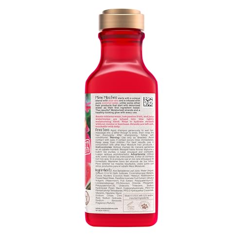 Maui Moisture Lightweight Hydration + Hibiscus Water Shampoo, Moisturizing Aloe Vera Shampoo Softens Curly Hair, Vegan & Sulfate-Free Surfactants, 13 Fl Oz