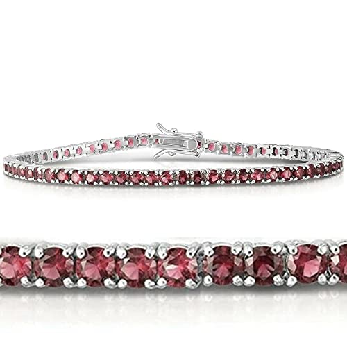 P3 POMPEII3 Pompeii 3 1/2ct Ruby Tennis Bracelet 14k White Gold 7"