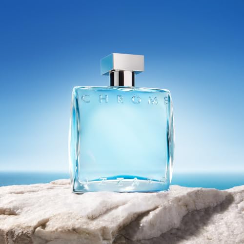 Azzaro Chrome Eau de Toilette - Fresh Aquatic Mens Cologne - Citrus, Woody, Musky Fragrance -Fresh Everyday Wear - Classic Summer Beach Scent - Luxury Perfumes for Men - Full Size, 3.38 Fl. Oz