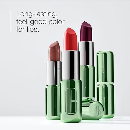 Clinique Pop Longwear Lipstick | Long Lasting, Satin, Matte + Shine, Blush Pop, 1 Count