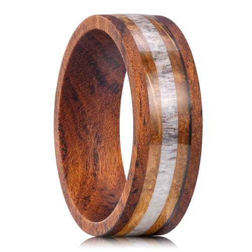 King Will Men Wood Wedding Band 8mm Size 10