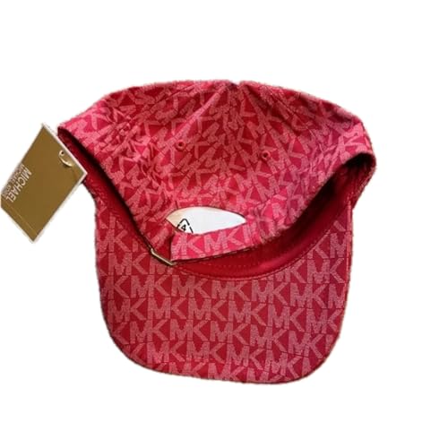Michael Kors Unisex MK Logo Baseball Hat Cap Red/Deep Pink One Size