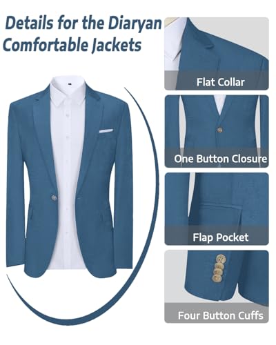Men Suits Two Piece Tencel Linen Slim Fit Summer Navy Grooms Wedding Prom Dress Tuxedo Suits for Men Blazer Pants Set S