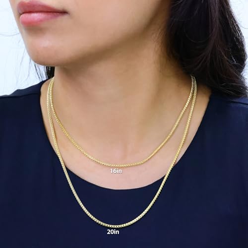 Nuragold 10K Real Yellow Gold Franco 2mm Solid Diamond Cut Chain Necklace - 26"