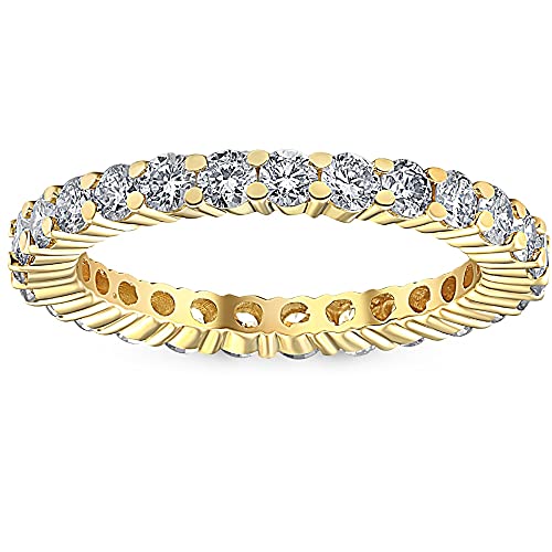 P3 POMPEII3 Pompeii 1 1/2ct Prong Diamond Eternity Ring 14K Yellow Gold - Size 4