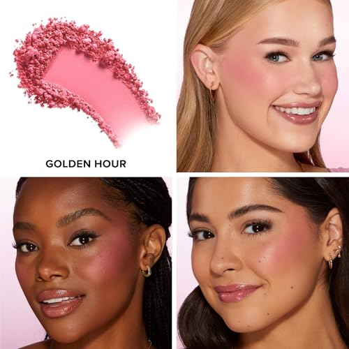 Too Faced Cloud Crush Blurring Blush | Velvety Powder Blush for Cheeks with High-Pigment Formula | 93% Naturally Derived Ingredients, Vegan & Cruelty-Free, Golden Hour, 0.17 Ounce