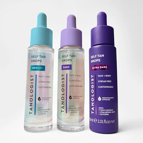 Tanologist Dark Self-Tan Drops, Face Tanning Drops, 1.01 Fl Oz