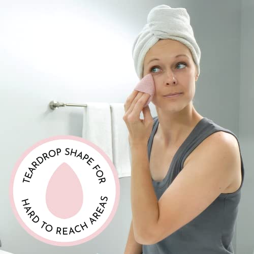 S&T INC. Face Scrubber, 2 Pack, 2.6" x 3.9", Blue and Pink