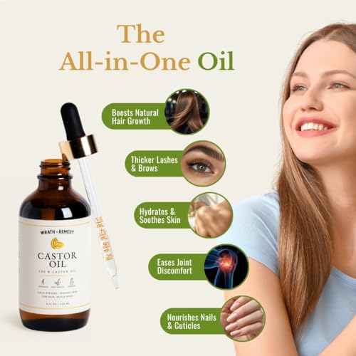Castor Oil Organic Hexane Free — USDA Certified Castor Oil for Hair (4OZ)