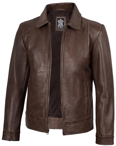 Decrum chamarra de piel para hombre - Vintage Leather Jacket | [1116084] Jose Cfe Wax, L